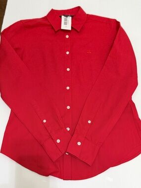 Brooks Brothers Red Cotton Long Sleeve Fitted Shirt. Size 2